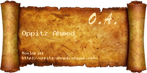 Oppitz Ahmed névjegykártya