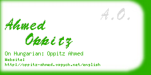 ahmed oppitz business card